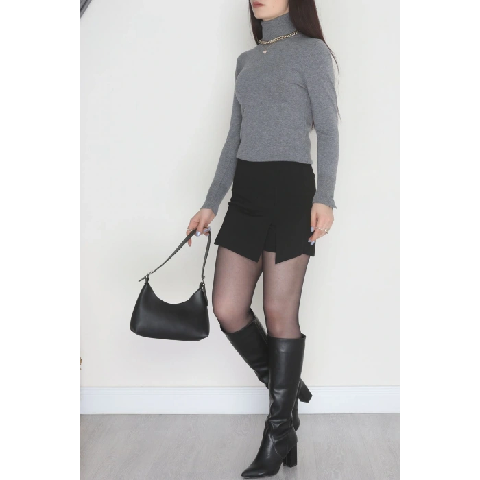 Viskon Elit Boğazlı Triko  Antrasit - 31057.1766.