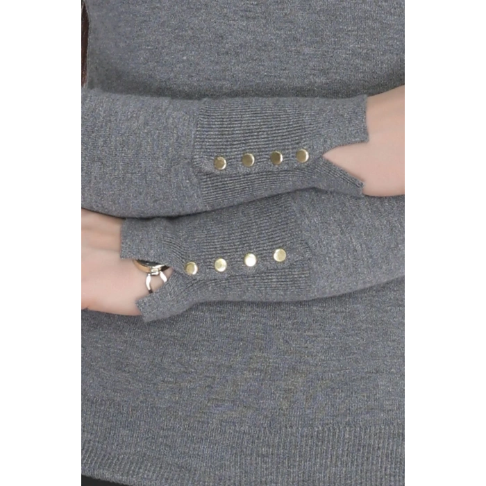 Viskon Elit Boğazlı Triko  Antrasit - 31057.1766.