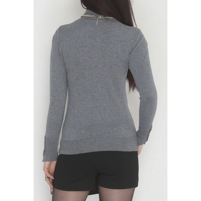 Viskon Elit Boğazlı Triko  Antrasit - 31057.1766.