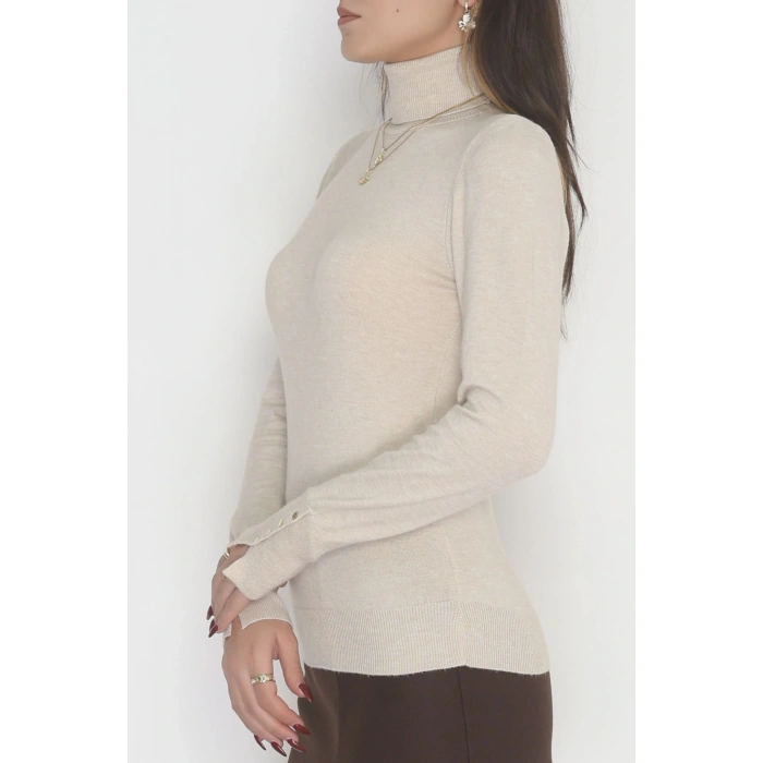 Viskon Elit Boğazlı Triko  Bej - 31057.1766.