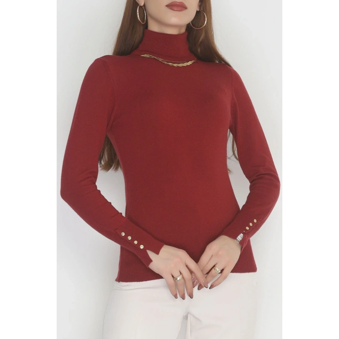 Viskon Elit Boğazlı Triko  Bordo - 31057.1766.