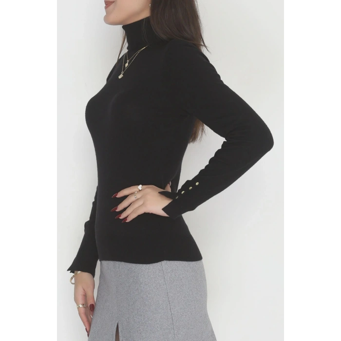 Viskon Elit Boğazlı Triko  Kırçıllısiyah - 31057.1766.
