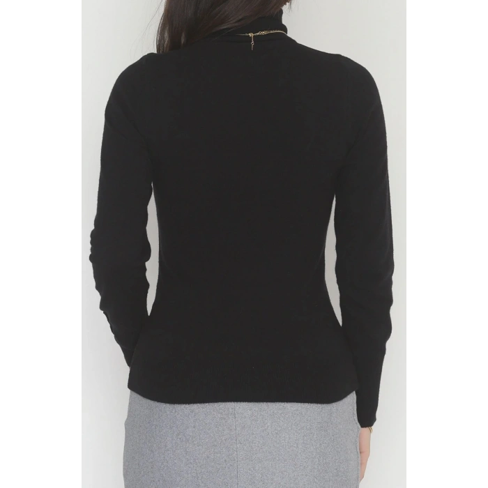 Viskon Elit Boğazlı Triko  Kırçıllısiyah - 31057.1766.