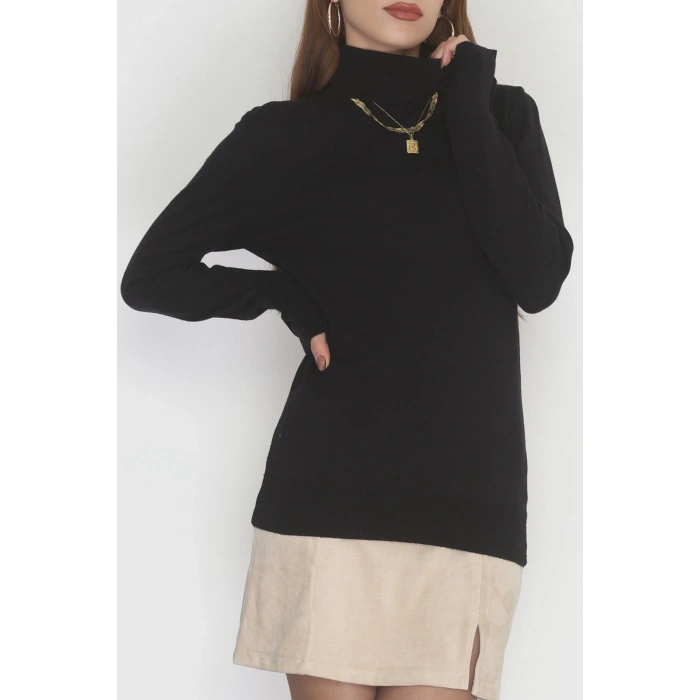 Viskon Elit Boğazlı Triko  Siyah - 31057.1766.