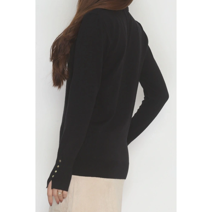 Viskon Elit Boğazlı Triko  Siyah - 31057.1766.