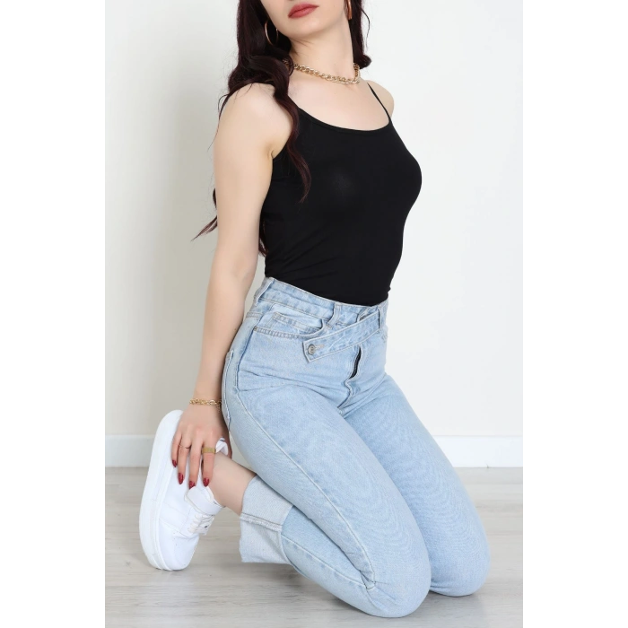 Viskon İp Askılı Atlet Siyah - 6500.2127.