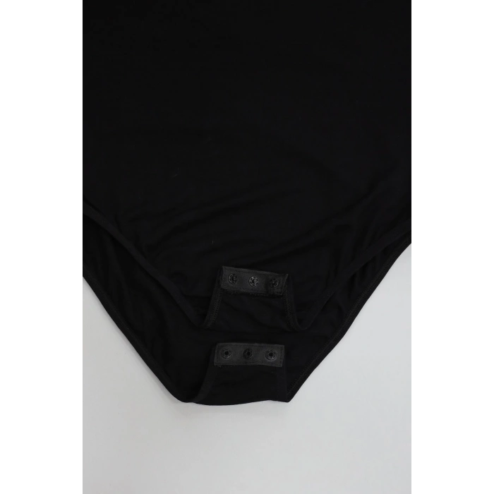 Viskon İp Askılı Çıtçıtlı Atlet Siyah - 3500.2127.