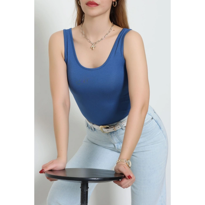 Viskon Kalın Askılı Atlet Mavi - 6400.2127.