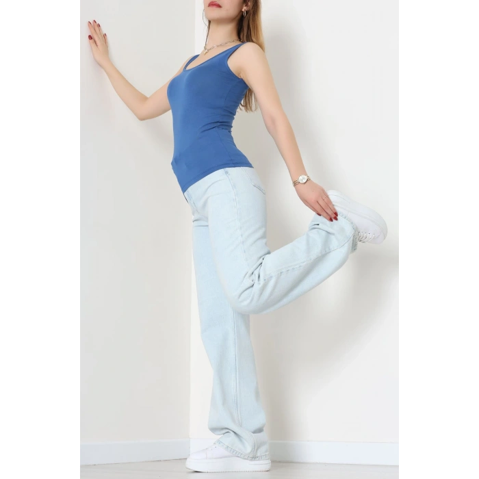 Viskon Kalın Askılı Atlet Mavi - 6400.2127.