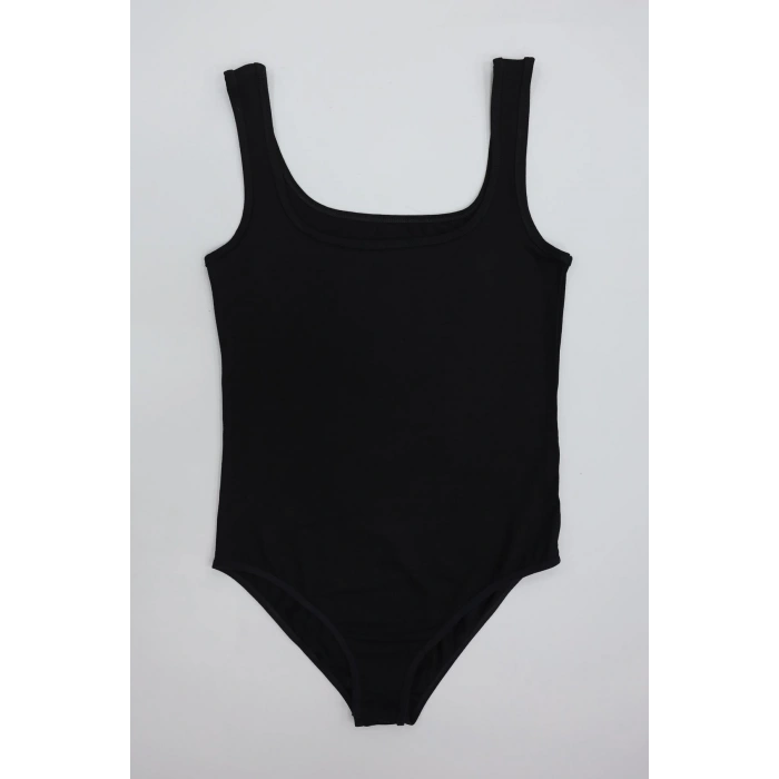 Viskon Kare Yaka Çıtçıtlı Body Siyah - 70882.2127.