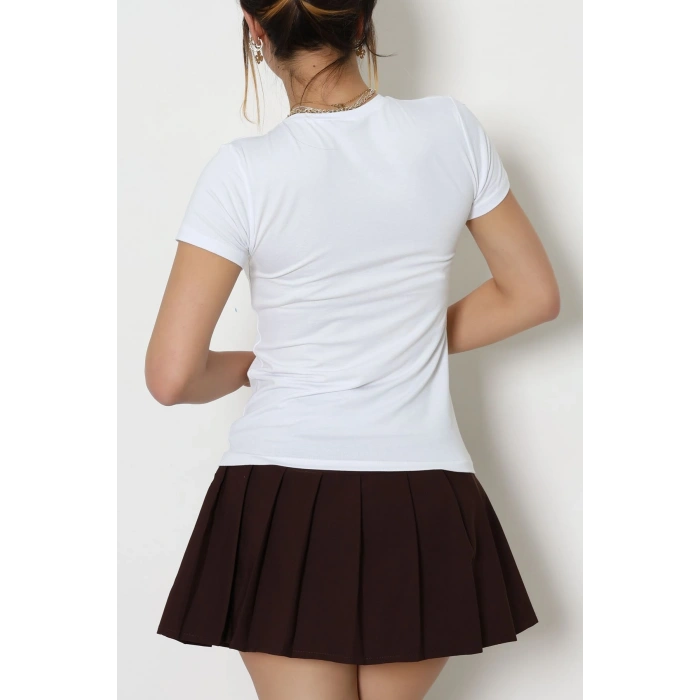 Viskon Kısa Kollu Body Beyaz - 5100.2127.