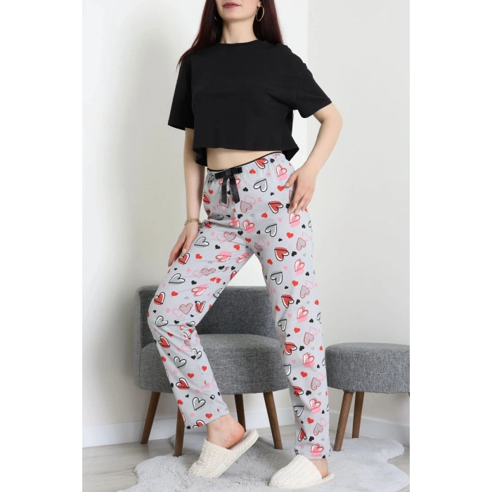Viskon Pijama Altı Gri - 52284.2145.