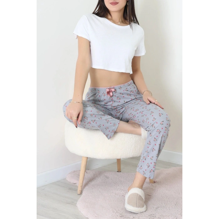 Viskon Pijama Altı Griçiçekli - 52284.2145.