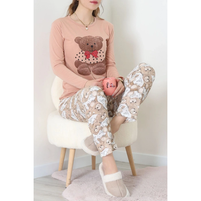 Viskon Pijama Takımı Bisküvi - 52185.2123.