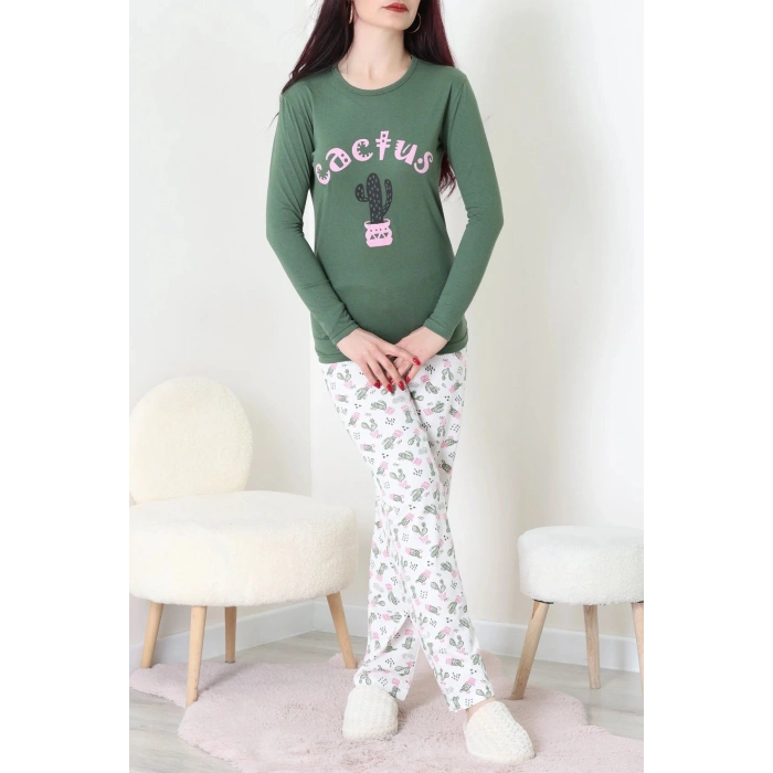 Viskon Pijama Takımı Yeşil - 52185.2123.