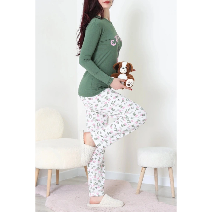 Viskon Pijama Takımı Yeşil - 52185.2123.
