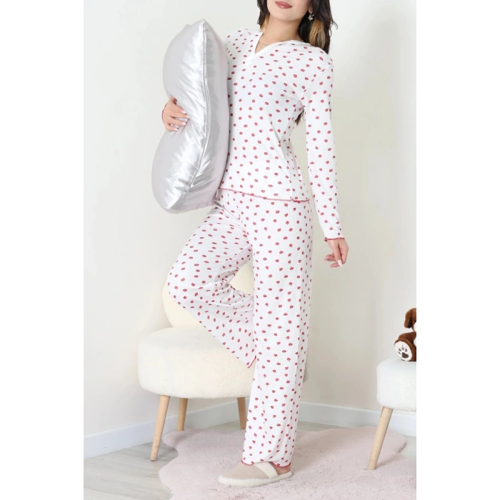Viskon Ribana Baharlık Pijama Takımı Beyazçilek - 791.1287.