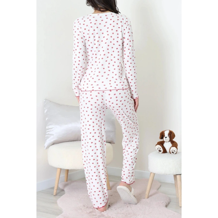 Viskon Ribana Baharlık Pijama Takımı Beyazçilek - 791.1287.