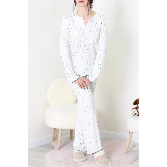 Viskon Ribana Baharlık Pijama Takımı Beyazyıldız - 791.1287.