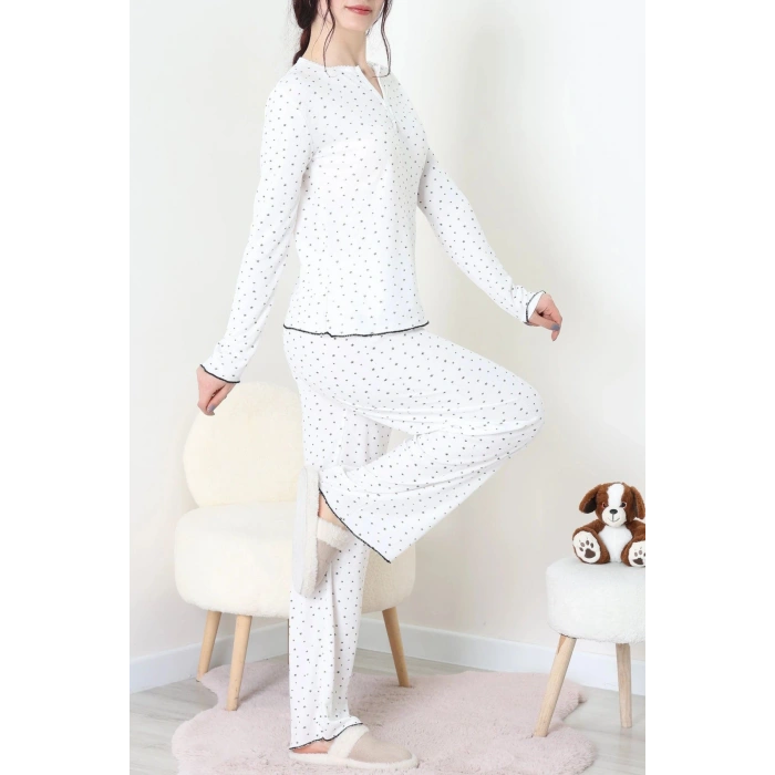 Viskon Ribana Baharlık Pijama Takımı Beyazyıldız - 791.1287.