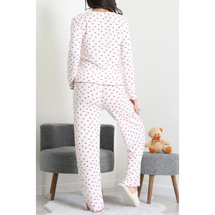 Viskon Ribana Baharlık Pijama Takımı Kırmızıkalp - 791.1287.