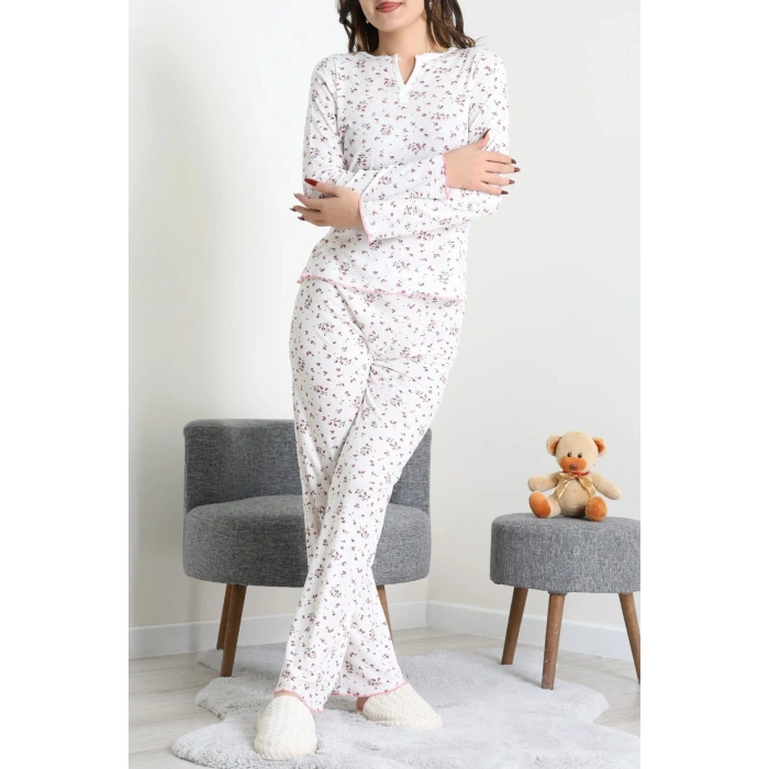 Viskon Ribana Baharlık Pijama Takımı Pembeçiçek - 791.1287.