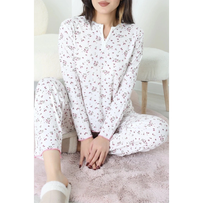 Viskon Ribana Baharlık Pijama Takımı Pembeçiçek - 791.1287.