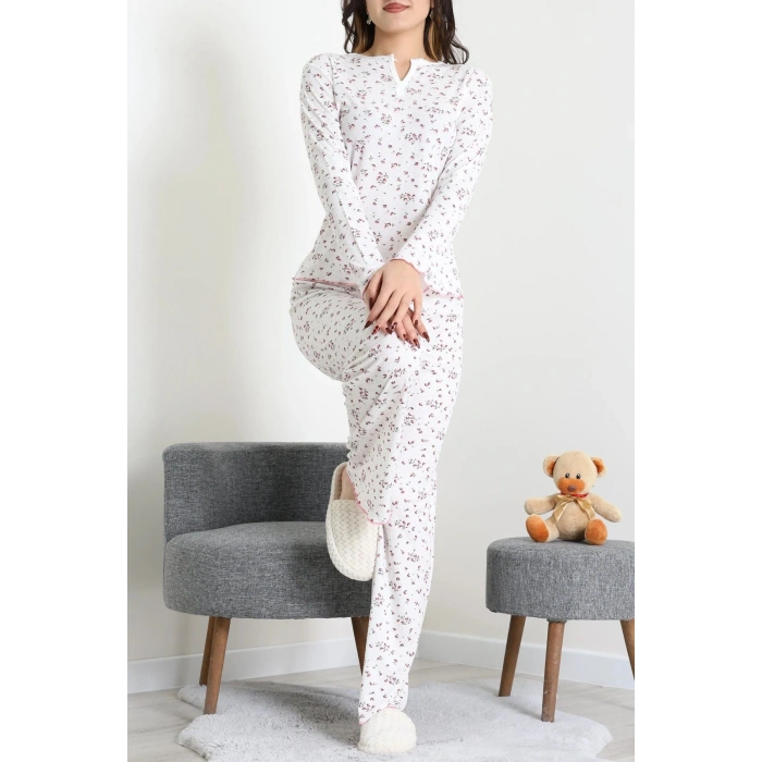 Viskon Ribana Baharlık Pijama Takımı Pembeçiçek - 791.1287.