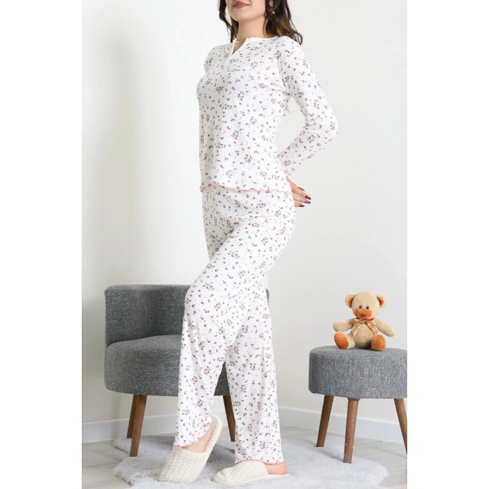Viskon Ribana Baharlık Pijama Takımı Pembeçiçek - 791.1287.