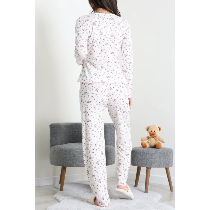Viskon Ribana Baharlık Pijama Takımı Pembeçiçek - 791.1287.