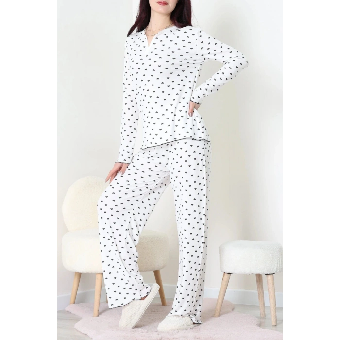 Viskon Ribana Baharlık Pijama Takımı Siyahkalp - 791.1287.