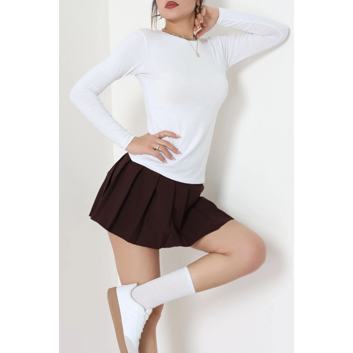 Viskon Uzun Kollu Body Beyaz - 4100.2127.