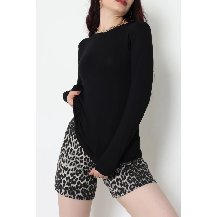 Viskon Uzun Kollu Body Siyah - 4100.2127.