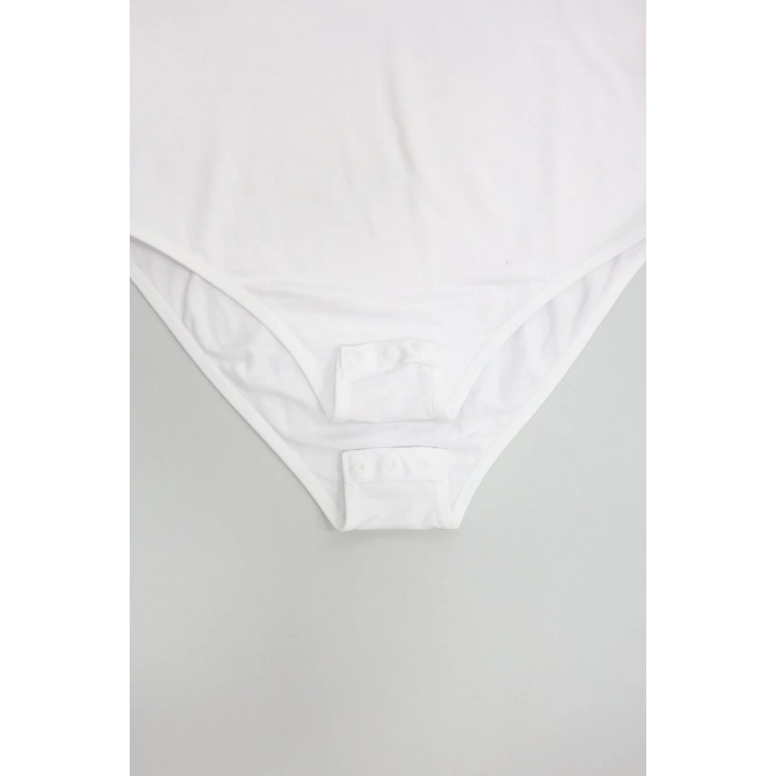 Viskon V Yaka Çıtçıtlı Body Beyaz - 3300.2127.