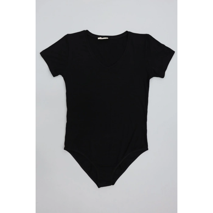 Viskon V Yaka Çıtçıtlı Body Siyah - 3300.2127.