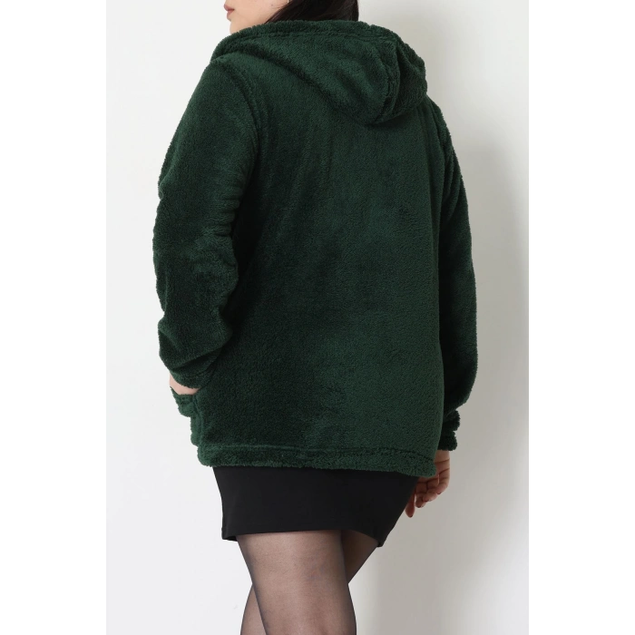 Welsoft Kumaş Kapşonlu Battal Ceket Zümrüt - 70749.107.