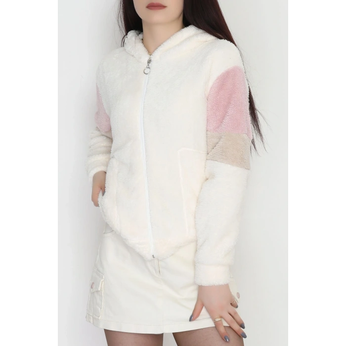 Welsoft Kumaş Kapşonlu Ceket Ekrupembe - 70748.107.