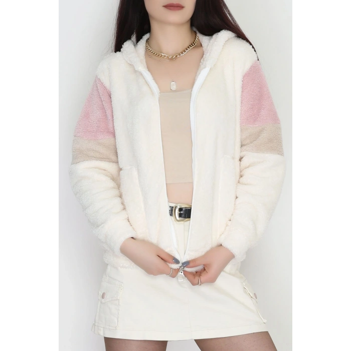 Welsoft Kumaş Kapşonlu Ceket Ekrupembe - 70748.107.