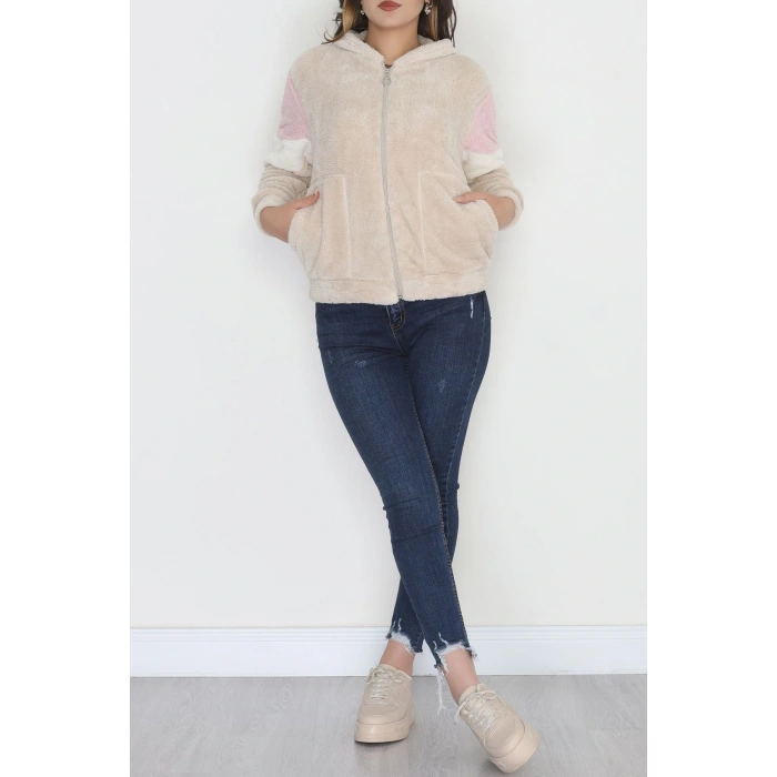 Welsoft Kumaş Kapşonlu Ceket Taşpembe - 70748.107.