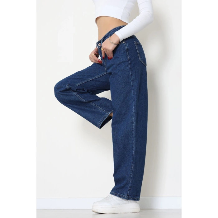 Wide Leg Kot Pantolon Lacivert - 31641.2059.