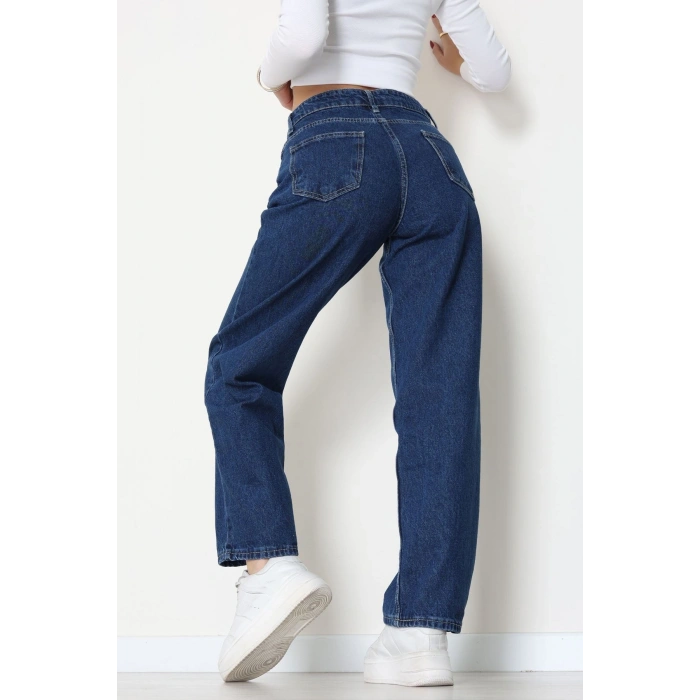 Wide Leg Kot Pantolon Lacivert - 31641.2059.