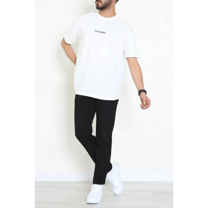 Wortex Oversize Erkek Tişört Beyaz - 31688.1878.