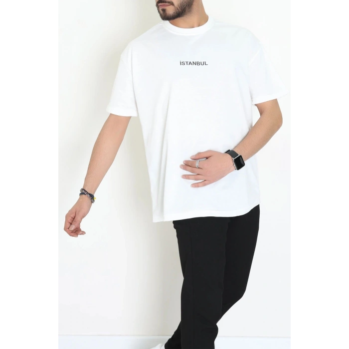 Wortex Oversize Erkek Tişört Beyaz - 31688.1878.