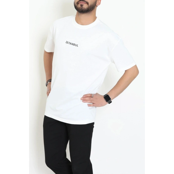 Wortex Oversize Erkek Tişört Beyaz - 31688.1878.