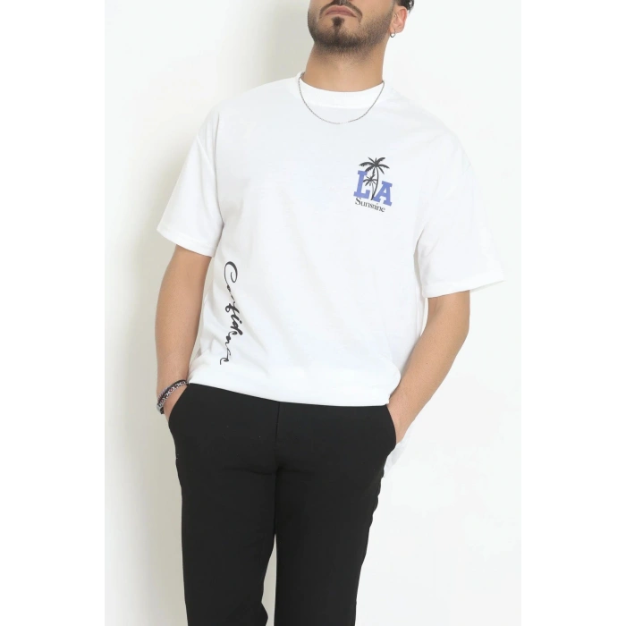 Wortex Oversize Erkek Tişört Beyaz - 31691.1878.