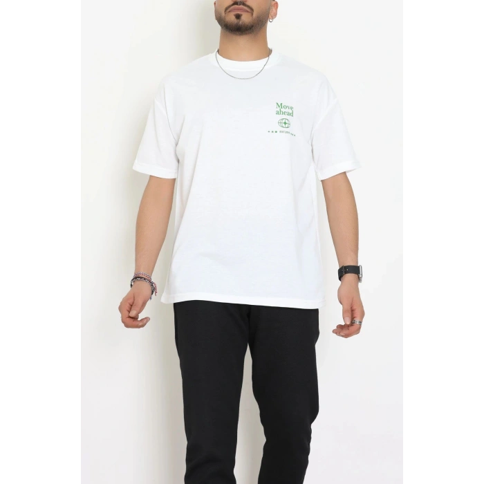 Wortex Oversize Erkek Tişört Beyaz - 31692.1878.