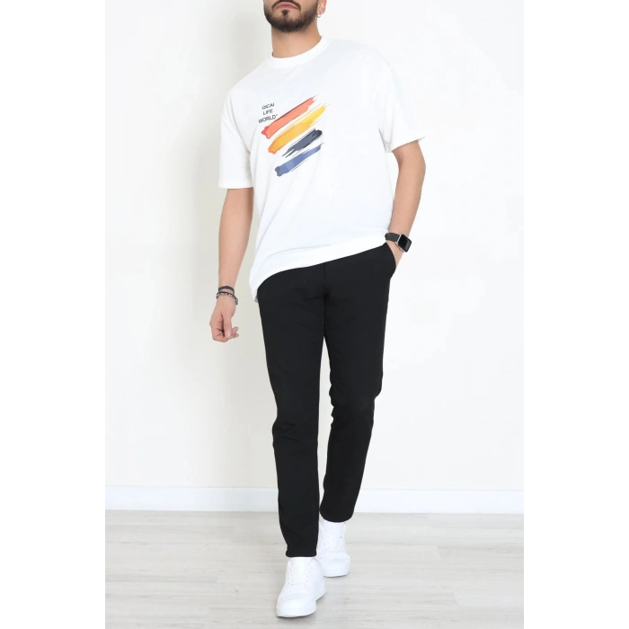 Wortex Oversize Erkek Tişört Beyaz - 31693.1878.
