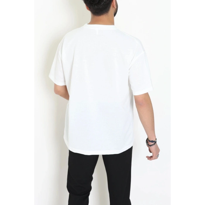 Wortex Oversize Erkek Tişört Beyaz - 31693.1878.