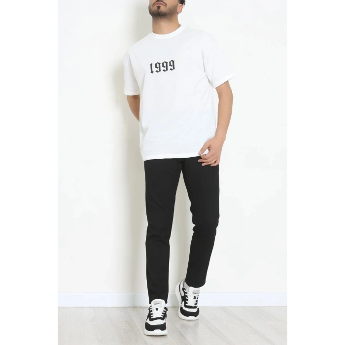 Wortex Oversize Erkek Tişört Beyaz - 31700.1878.