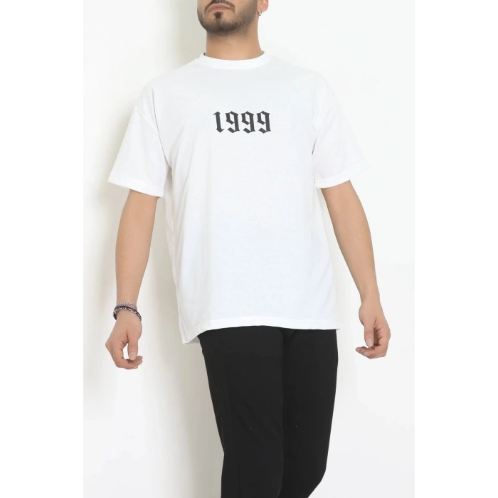 Wortex Oversize Erkek Tişört Beyaz - 31700.1878.